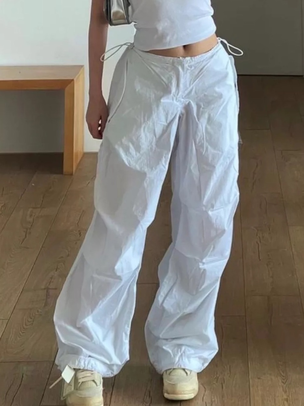 White Parachute Pants - Picture 2 of 2